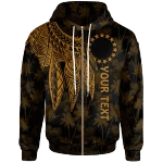 Alohawaii Clothing, Zip Hoodie Cook Islands Personalised, Polynesian Wings (Golden) | Alohawaii.co