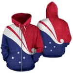 Alohawaii Clothing, Zip Hoodie New Zealand All Over, Embrace (Red & Blue) | Alohawaii.co