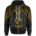 Alohawaii Clothing, Zip Hoodie Tonga, Polynesian Armor Style Gold | Alohawaii.co