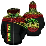 Alohawaii Clothing, Zip Hoodie Tahiti Polynesian All Over Custom Personalised, Reggae Curve | Alohawaii.co