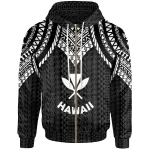 Alohawaii Clothing, Zip Hoodie Hawaii, Polynesian Armor Style Black | Alohawaii.co