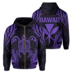 Alohawaii Clothing, Zip Hoodie Polynesian Turtle Kanaka Maoli Hawaii, Purple | Alohawaii.co