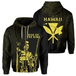Alohawaii Clothing, Zip Hoodie Polynesian Rise Of The King Kamehameha Kanaka Hawaii, Scratch Style Yellow | Alohawaii.co