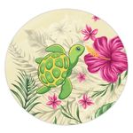 Alohawaii Home Set - Cute Turtle Hibiscus Round Carpet J0