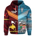 Alohawaii Clothing - Papua New Guinea Polynesian And Fiji Tapa Together Hoodie - Bright Color, Custom Text And Number LT8