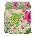 Alohawaii Bedding Set - Cute Turtle Hibiscus Bedding Set J0