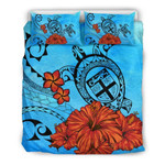 Alohawaii Bedding Set - Cover and Pillow Cases Fiji Coat Of Arms Poly Sea Background | Alohawaii.co