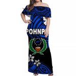 Alohawaii Dress - FSM Pohnpei Off Shoulder Long Dress Unique Vibes - Blue