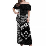 Alohawaii Dress - FSM Kosrae Off Shoulder Long Dress Happy Independence Day Original Vibes - Black