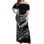 Alohawaii Dress - FSM Pohnpei Off Shoulder Long Dress Happy Independence Day Original Vibes - Black