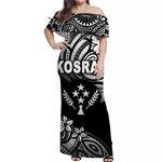 Alohawaii Dress - FSM Kosrae Off Shoulder Long Dress Unique Vibes - Black