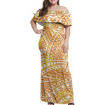 Alohawaii Dress - Polynesian Tropical Light Off Shoulder Long Dress