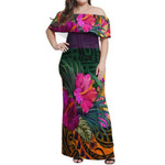 Alohawaii Dress - Tropical Hibiscus Polynesian Off Shoulder Long Dress