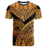 American Samoa T-Shirt Gold - Polynesian Necklace and Lauhala
