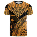 Chuuk Custom Personalised T-Shirt Gold - Polynesian Necklace and Lauhala