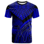American Samoa T-Shirt Royal Blue - Polynesian Necklace and Lauhala