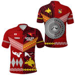 Papua New Guinea And Tonga Polo Shirt Polynesian Together - Bright Red