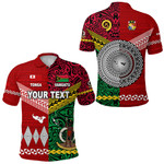 (Custom Personalised) Vanuatu And Tonga Polo Shirt Polynesian Together - Bright Red