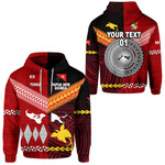 (Custom Personalised) Papua New Guinea And Tonga Hoodie Polynesian Together - Red, Custom Text And Number