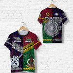 (Custom Personalised) Vanuatu And New Zealand T Shirt Together - Purple, Custom Text And Number
