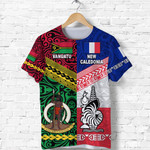 Vanuatu And New Caledonia Flag Style T Shirt Together