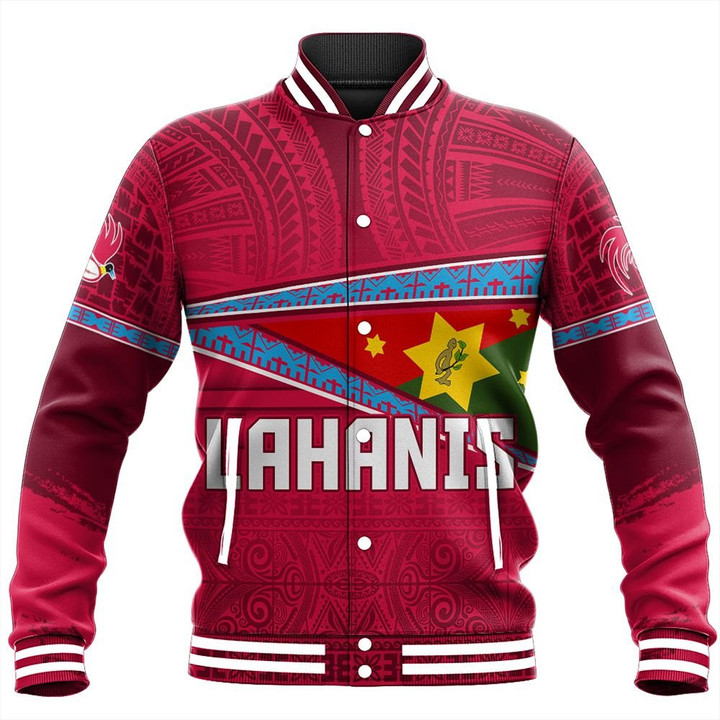 Alohawaii Jacket - Goroka Lahanis Baseball Jacket Flag Tapa Pattern Stronic Style