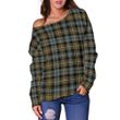 Tartan Womens Off Shoulder Sweater - Campbell Argyll Weathered - BN