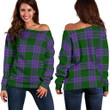 Tartan Womens Off Shoulder Sweater - Elphinstone
