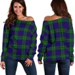 Tartan Womens Off Shoulder Sweater - MacKinlay Modern