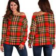 Tartan Womens Off Shoulder Sweater - MacGill Modern