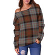 Tartan Womens Off Shoulder Sweater - Cameron Of Erracht Weathered - BN