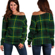 Tartan Womens Off Shoulder Sweater - MacArthur Modern