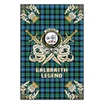 Garden Flag Galbraith Ancient Clan Crest Golf Courage  Gold Thistle