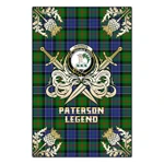 Garden Flag Paterson Clan Crest Golf Courage  Gold Thistle
