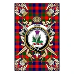 Garden Flag Gow of Skeoch Clan Crest Sword Gold Thistle