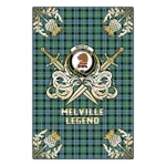 Garden Flag Melville Clan Crest Golf Courage  Gold Thistle