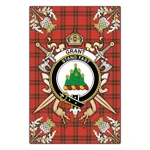 Garden Flag Grant Weathered Clan Crest Sword Gold Thistle