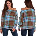 Tartan Womens Off Shoulder Sweater - Anderson Ancient