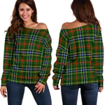 Tartan Womens Off Shoulder Sweater - Bisset