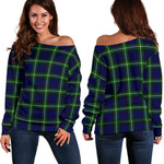 Tartan Womens Off Shoulder Sweater - Lamont Modern
