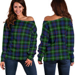 Tartan Womens Off Shoulder Sweater - MacKenzie Modern