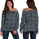 Tartan Womens Off Shoulder Sweater - Campbell Argyll Modern