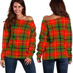 Tartan Womens Off Shoulder Sweater - Turnbull Dress