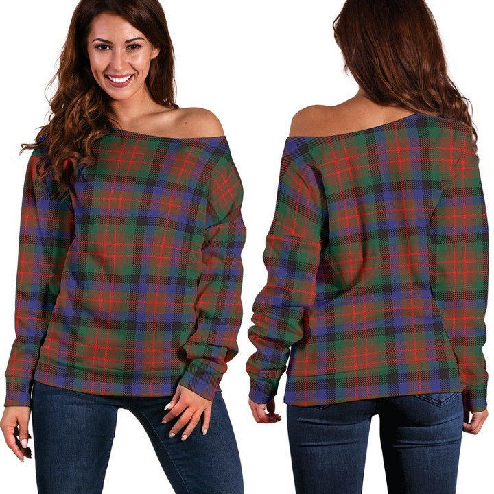 Tartan Womens Off Shoulder Sweater - MacDuff Hunting Modern