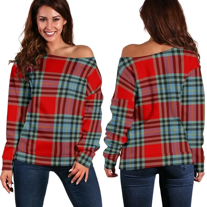 Tartan Womens Off Shoulder Sweater - MacLeay