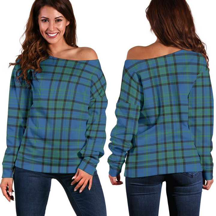 Tartan Womens Off Shoulder Sweater - Matheson Hunting Ancient