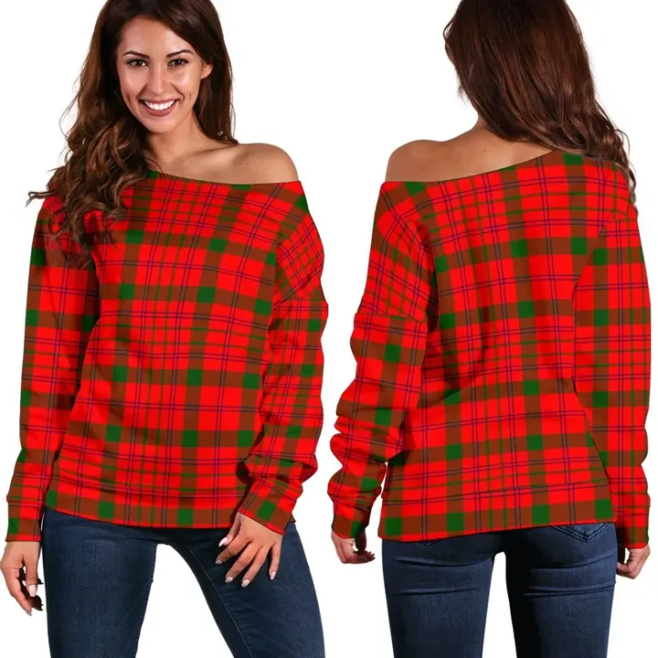 Tartan Womens Off Shoulder Sweater - MacDonnell Of Keppoch Modern