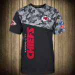 Kansas City Chiefs Military T Shirt 3D Short Sleeve - NFL
