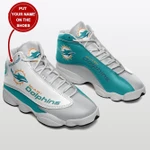 Miami Dolphins Football Air Jordan 13 Sneakers - Miami Dolphins Logo Sneaker Personalized - NFL
