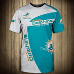 Miami Dolphins T Shirt Mens 3D Short Sleeve Fins Up Miami - NFL
